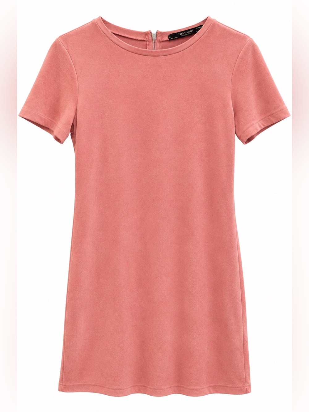 Zara Trafaluc Pink Faux Suede T-Shirt Mini Dress Size M